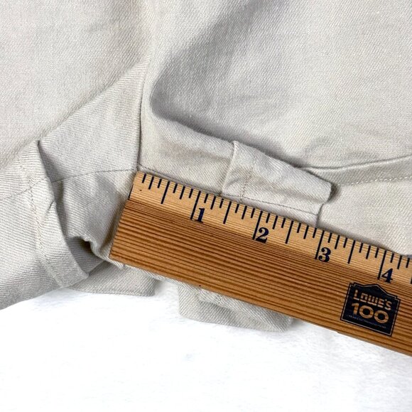 By Anthropologie Linen Blend High Rise Cuffed Smocked Shorts Womens 4 Beige - Picture 7 of 8